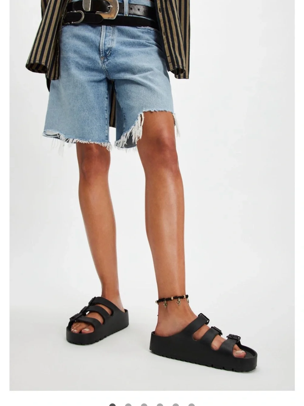 Birkenstock florida Triple-Strap Slide platform Eva Sandals - Black